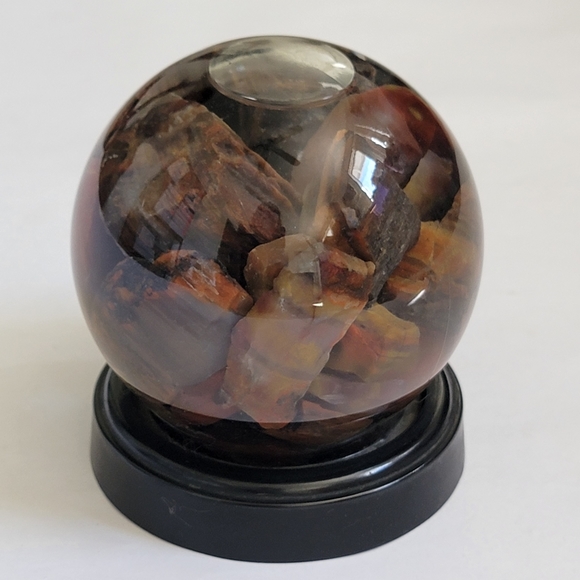 Snowglobe of Rocks | Geology Gift | Petrified Wood | Agate - Picture 4 of 5